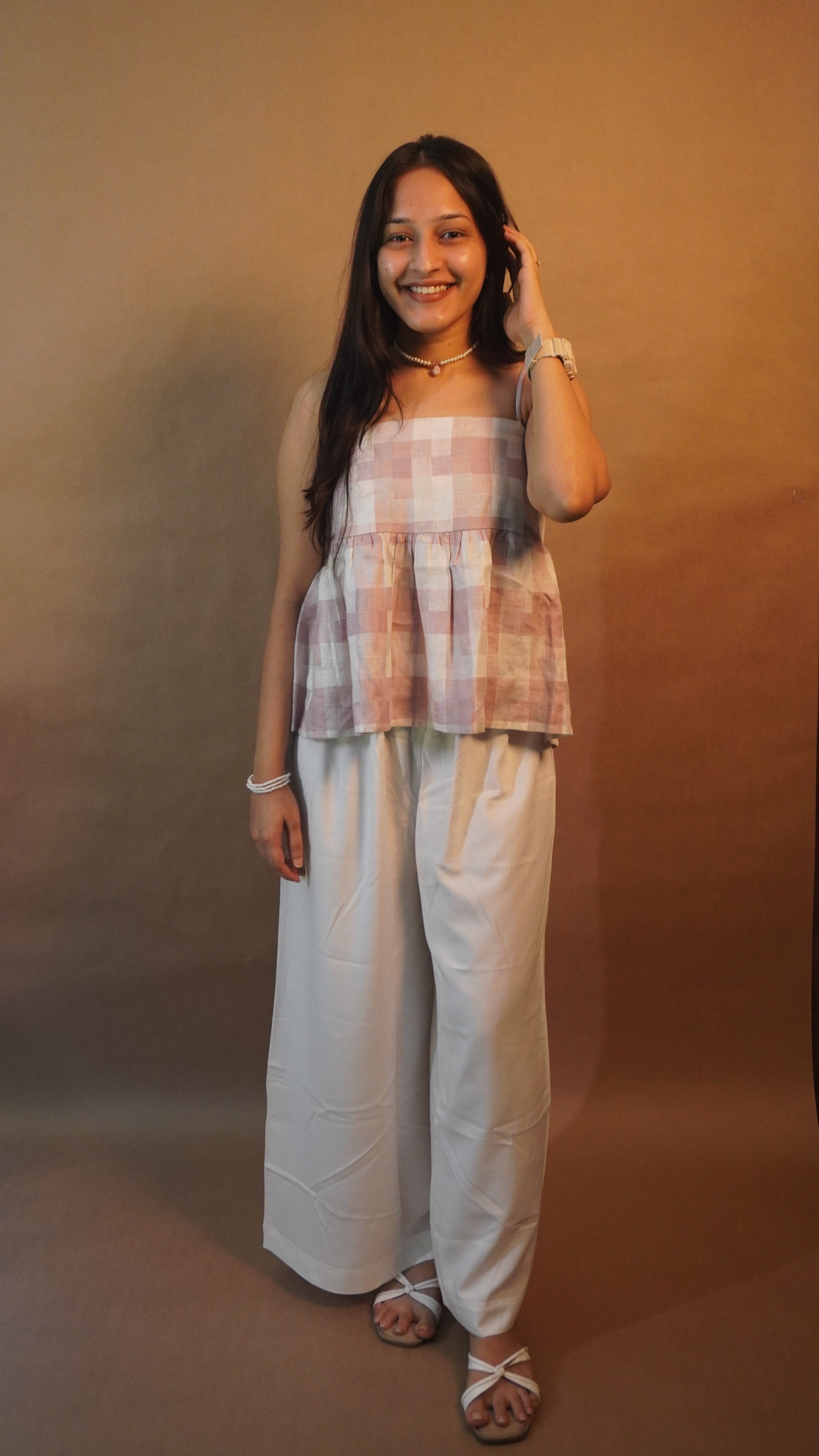 Checkered Short Top