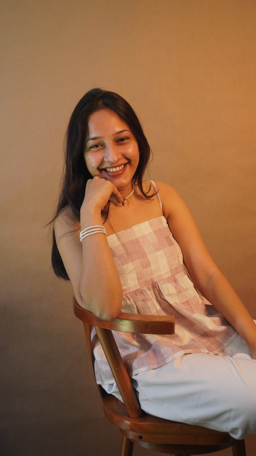 Checkered Short Top
