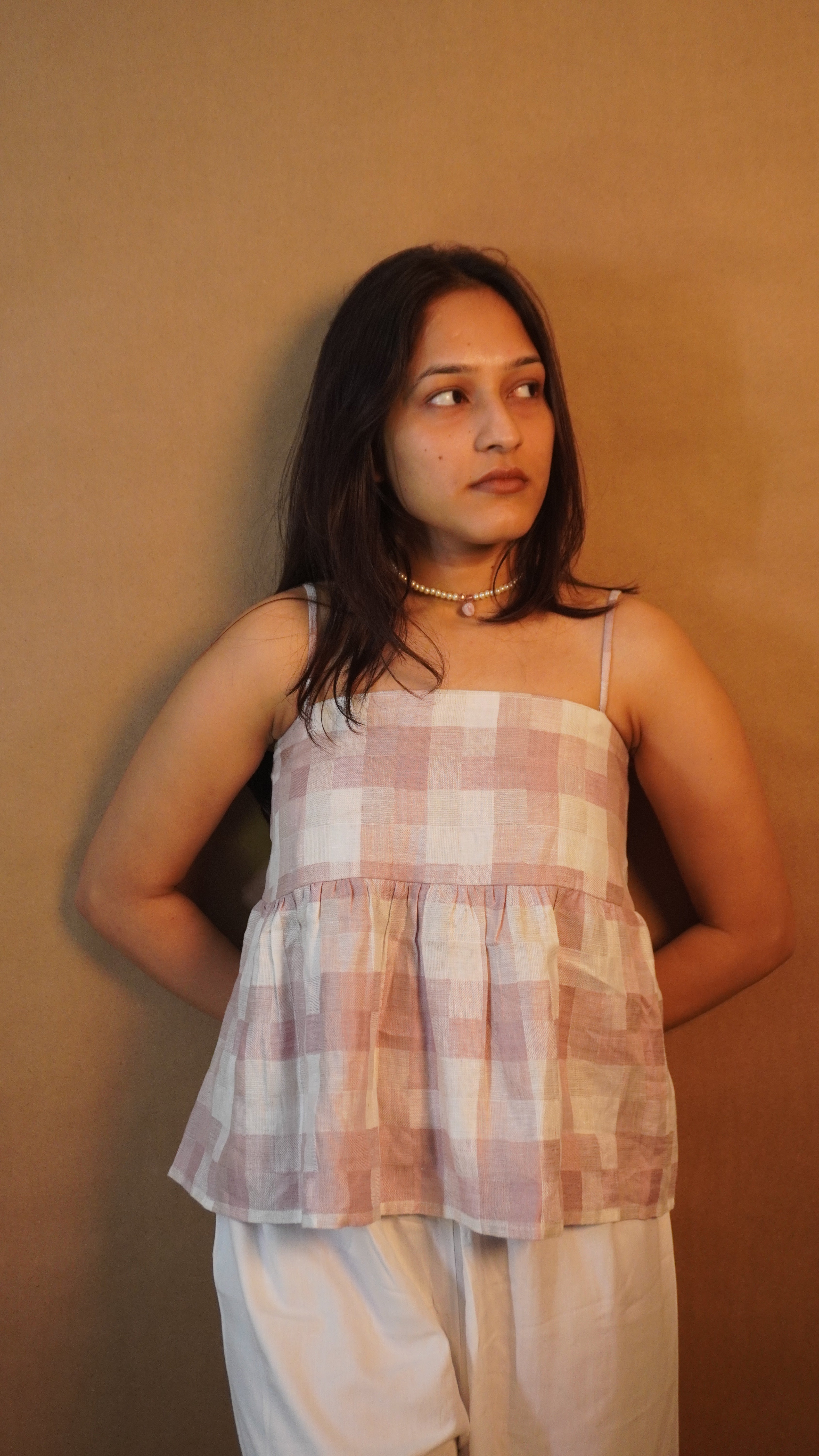 Checkered Short Top